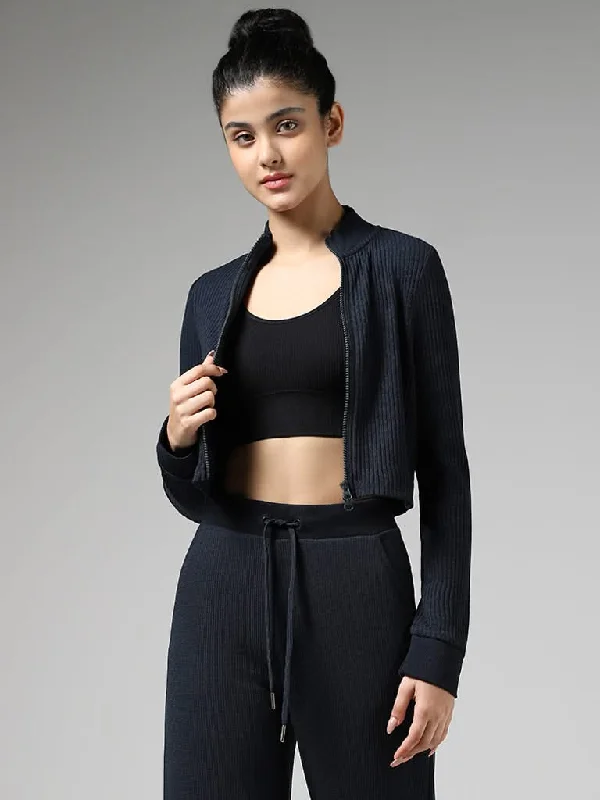 Studiofit Self-Striped Navy Jacket Wool Fabric Cashmere Fabric Tweed Fabric