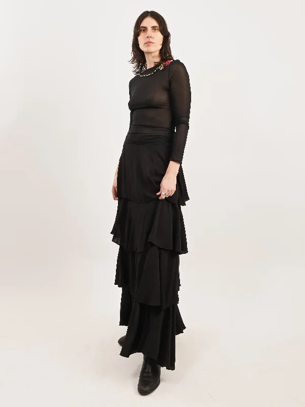 Black Bell Skirt leather skirt bold