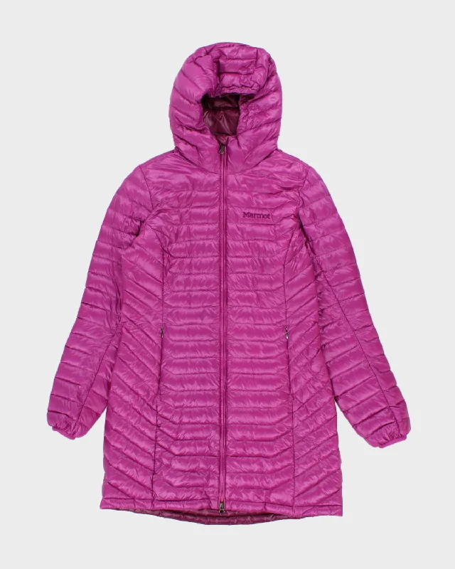 Marmot Hooded Long Jacket - M Tiered Jacket Buttoned Jacket Zippered Jacket
