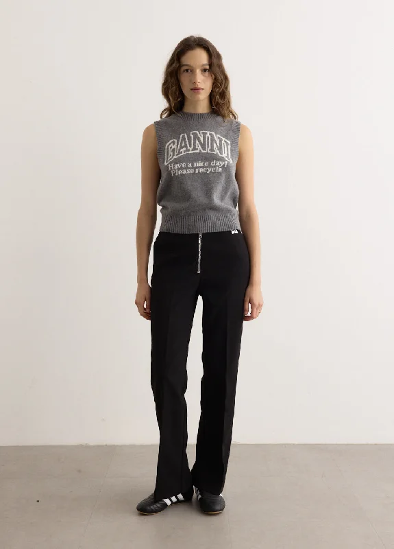 Bonded Crepe Pants Relaxed Lounge Trousers